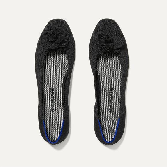 NEW/BNIB! Rothy's Petal Square Flats, Black, size 8.5 (retired) - Picture 1 of 11